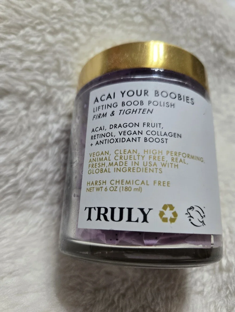 Truly Acai Your Boobies Firm & Tighten Lifting Polish 6oz NEW